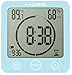 KADAMS Shower Clock Waterproof Bathroom Timer – Digital Wall Clock with Countdown, Magnetic Kitchen Clock with Temperature & Humidity, Suction Cup for Kids Shower Spa Sauna Cook Bath, Blue