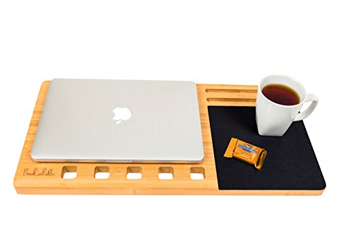 BOOKAHOLIC Lap Desk, Premium Bamboo Gamer's Lap Tray with Built-in Mouse Pad For 11", 13", 15" Laptops, Lap Table Board, Laptop Tablet Ipad Cellphone Stand, BONUS Signature Cotton Tote - Thumbnail 5