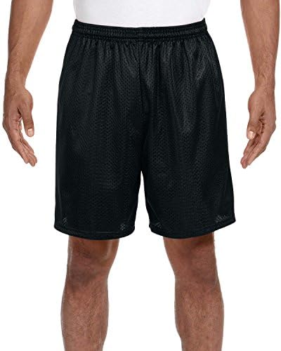 A4 Adult Nine Inch Inseam Mesh Short S BLACK at Amazon Men's
