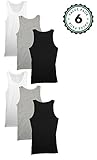A Shirts Undershirts for Men, 6 Pack Ribbed Mens Undershirt Tank Tops