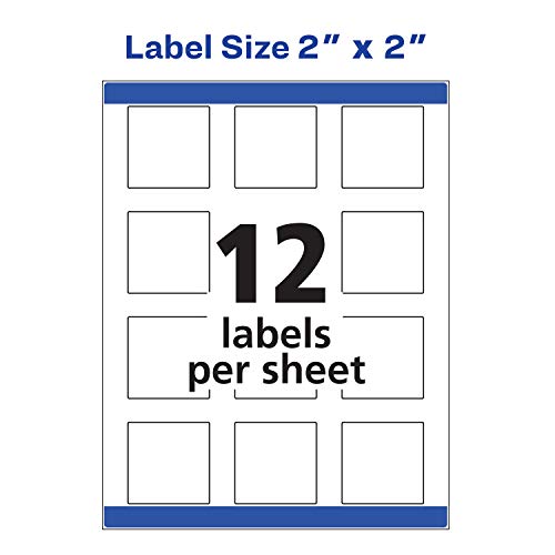 Avery Printable Square Labels -- Great for Jar Labels, Sure Feed, 2" x ...