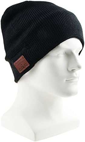 Flashmen Bluetooth Beanie Hat Cap Wireless Bluetooth Hat with Headphone Headset Earphone Knitted Beanie with Stereo Speakers and Microphone Hands Free Talking for Women Men (Black)