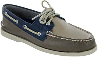 Sperry Top-Sider Men's A/O 2 Eye Tones Boat Shoe, Brown/Ivory/Navy, 9 M US