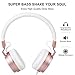Picun Headphones for Women Girls Over Ear Wired Headphone with Microphone Foldable Stereo Headset for Cell Phone Tablet Laptop TV Computer Work Travel Music Rose Gold