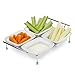 Serving Tray for Parties - 4 Small Tray Serving Platter - White Ceramic Compartment Bowls for Food, Parties, Snacks, Condiments, Appetizers - Four Removable 4 x 4.75 inch Trays