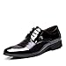 OUOUVALLEY Mens Patent Leather Tuxedo Dress Shoes Lace up Pointed Toe Oxfords 1877 Black 12D(M) US