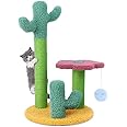 TNELTUEB Cat Scratching Post, Sisal Cat Scratching Post with 3 Different Height Poles and Hanging Ball Cat Interactive Toy fo