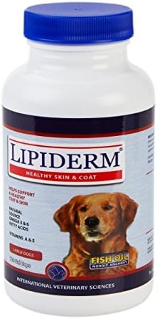 Lipiderm Fish Oil Healthy Skin Coat International Veterinary Sciences Large Dogs 120 Gel Caps
