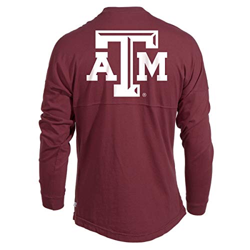 Official NCAA Texas A&M University Aggies A&M Reveille GIG EM! Women's Long Sleeve Spirit Wear Jersey T-Shirt