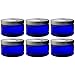 Cobalt Blue 4 oz PET Plastic (BPA Free) Refillable Low Profile Jar with Silver Metal Lid - 6 Pack