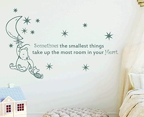 DesignQualityService | Winnie The Pooh Wall Stickers for Nursery | Winnie The Pooh Quote Sometimes The Smallest Things | Winnie The Pooh Wall Decals | Nursery Wall Decor kp11 (100 cm x 155 cm)