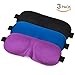 WENFENG Sleep Mask, 3D Contoured, Comfortable and Adjustable Eye Masks, Perfect for Sleeping, Travel, Shift Work, Naps, Night Blindfold Eyeshade for Men Women, 3 Pack (Black & Blue & Purple)
