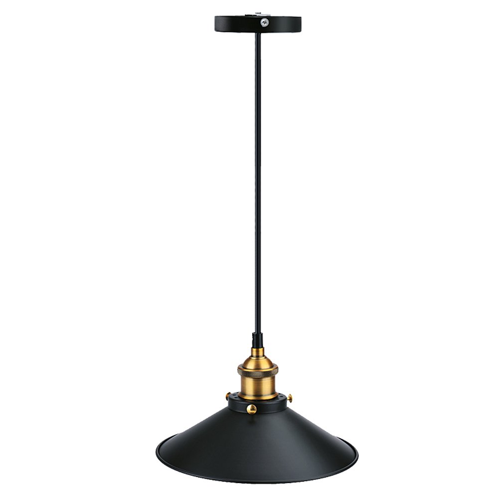 Esoes Pendant Light - Vintage Industrial Chandelier Cage Retro Ceiling Lamp Metal Lampshade for E27 Base, Black (Bulb Exclud)