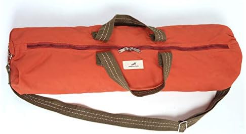 Proyog Premium Cotton mat Bag with Adjustable Handle and Water Bottle Pouch, Rust
