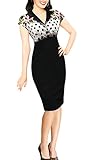 REPHYLLIS Women V Neck Vintage Wedding Party Evening Club pencil Dress
