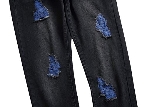 Baylvn Men's Ripped Distressed Destroyed Straight Slim Fit Jeans Skinny Casual Fashion Denim Pants