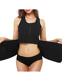 HEXIN - Traje de neopreno para mujer con cinturón ajustable, con cremallera, para pérdida de peso, gimnasio, entrenamiento, cuerpo, moldeador, camiseta