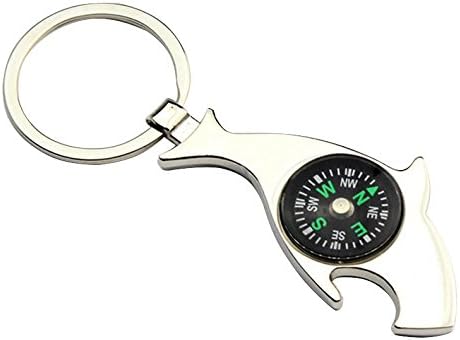 ChuangYi Portable Nautical Compass Key chain Ring Chain Bag Decoration Gift (Dolphin)