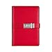 JunShop A5 PU Leather Diary with Lock Password Lined Locking Journal Diary (Red)