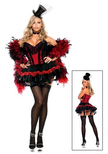 Be Wicked Speak Easy Saloon Girl Costume, Red/Black, 1X/2X