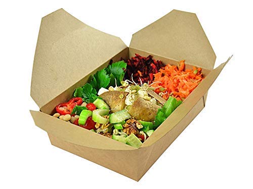 50 Paper Food to Go Containers - 51oz- New Design with Waist Seal Band - Eco Friendly Disposable Kraft Paper Take Out Food Container - Sturdy Leak & Grease Proof Microwavable Take Away Boxes - Thumbnail 6