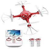 DoDoeleph Syma X5UW FPV RC Drone with 720P HD Wi-Fi Camera Live Video Training Quadcopter for Beginners- Altitude Hold Headless Mode Gravity Sensor One Key Return Includes Bonus Battery