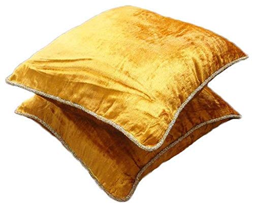 The Homecentric Luxury Orange Yellow Pillows Cover Solid Color