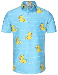 KYKU Duck Shirts Men's Hawaiian Shirts Short Sleeve