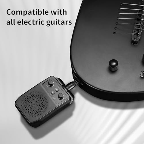 TERRIFI 5W Electric Guitar Amp, Mini Portable Bluetooth Amplifier, Rechargeable Small Personal Practice Amp with 4 Effects, Overdrive, Distortion, Reverb, Clean, Ideal for Electric Guitar, Black