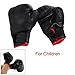 TOOGOO(R) Black Faux Leather Sponge Pad Boxing Gloves Pair For Child