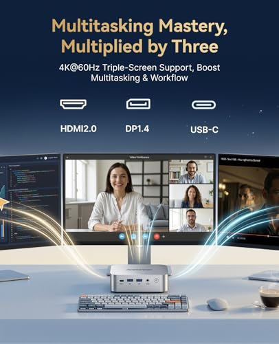 ACEMAGICIAN Kron K1 Smallest Mini PC Windows 11 Pro,AMD Ryzen R2544 (Beats 10110U/3500U,up to 3.7 GHz), 8GB RAM/256GB SSD, Mini Office Desktop PC, Support 4K@60Hz Display/5G WiFi/BT/USB 3.2
