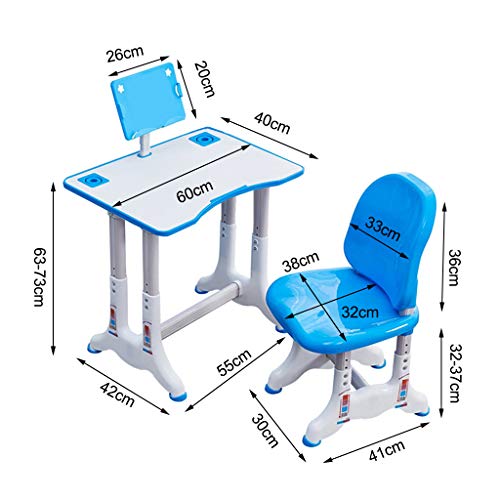 Kids Functional Desk and Chair Set, Height Adjustable Children School