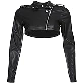 Goth Crop Top for Women 80s Emo Alt Punk Jacket Coat
