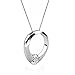 Cate & Chloe Dahlia 18k White Gold Pendant Necklace with Round Cut Simulated Diamond Crystals, Hypoallergenic Jewelry for Women, Gift for Her