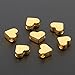 30PCS Silver/Gold Heart European Small Hole Spacer Beads Fits DIY Handmade Charms Bracelets Accessories (Gold)