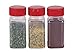 Pinnacle Mercantile (12-Pack) Square 4oz. Spice Jars w/Sifter Red Lids Empty, Reusable Containers for Herbs, Seasonings, Confectionary Toppings | Heavy-Duty Plastic