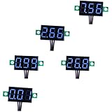 bayite 3 Wire 0.36" DC 0~30V Digital Voltmeter Gauge Tester Blue LED Display Panel Mount Car Motorcycle Battery Monitor Volt Voltage Meter with Reverse Polarity Protection Pack of 5