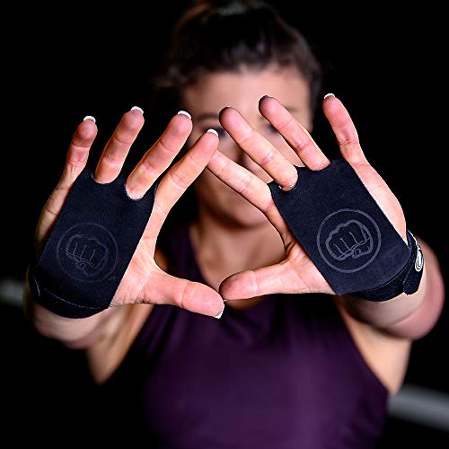 WOD Nation Gymnastics Hand Grips - Premium Hand Protectors for Crossfit Training, Pull Ups, Weight Lifting, Kettlebells - Black - Medium - Thumbnail 2