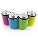 Beer Can Coolies - 4mm Thick Easy-On Supercoolies - Premium Set of 4 Collapsible Can Sleeves - Pink, Green, Light Blue, Yellow