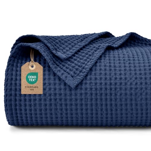 PHF 100% Baumwolle waffledecke Kuschedecke 230x270cm, leicht & atmungsaktiv, perfekt für das ganze Jahr - Oeko-TEX® Zertifiziert - Hotelwäschequalität