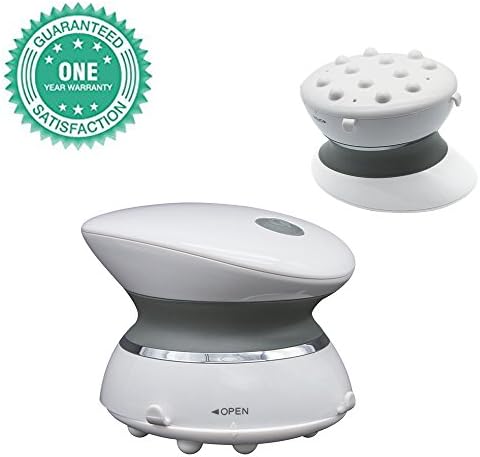 ESFMG Electric Mini Massager Scalp Massager Waterproof Body Bath Brush with Loofah Pad, Vibrating Body Massager for Exfoliating and Cellulite Massager for Smoother Skin Gray