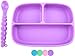 OBB 3-Section Silicone Baby Plate with Suction Cup Base (Purple)