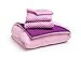 Toddler Bedding Set | Girls 4 Piece Collection | Fitted Sheet, Flat Top Sheet w/ Elastic bottom, Fitted Comforter w/ Elastic bottom, Pillowcase | Delta Children | Pink & Purple | Gingham