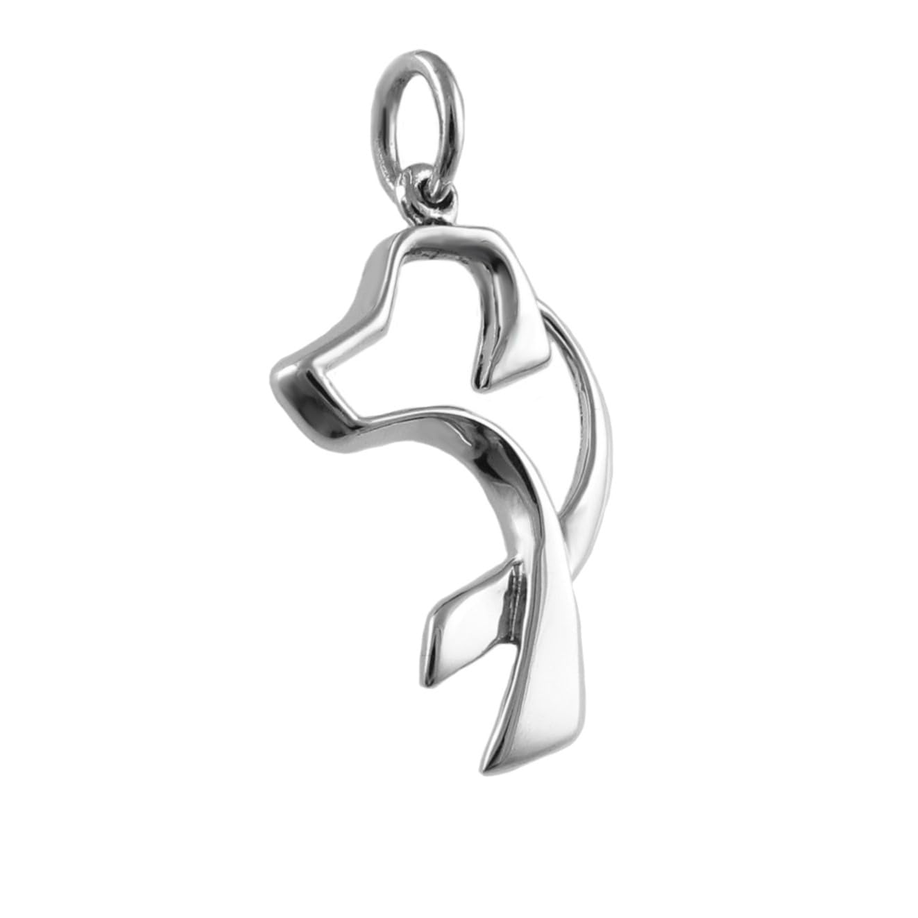 Solid 925 Sterling Silver Labrador Retriever Dog Pendant