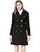 Allegra K Women's Winter Coat Elegant Notched Lapel Double Breasted Trench Coat X-Small Black