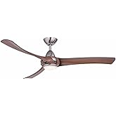 Wind River Droid LED Nickel Walnut Ceiling Fan