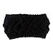 Knitted Floral Headband Warm Ear Warmer Headwrap & Hairband (1# black)