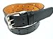 Double Row 2 Grommet Holes Genuine Bonded Leather Belt Black