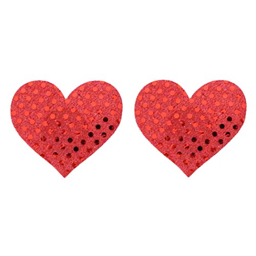 Heart Shape Nipple Covers Satin Adhesive Breast Pasties Petals