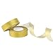 Feyarl Glitter Metallic Gold Ribbon 1-inch Wide by 50-yards (2 rolls X 25yd) Premium Sparkle Ribbon for Crafters Wedding Holiday Home Decoration Gift Wrap Card Making Hair Bows Floral Projects (Gold)